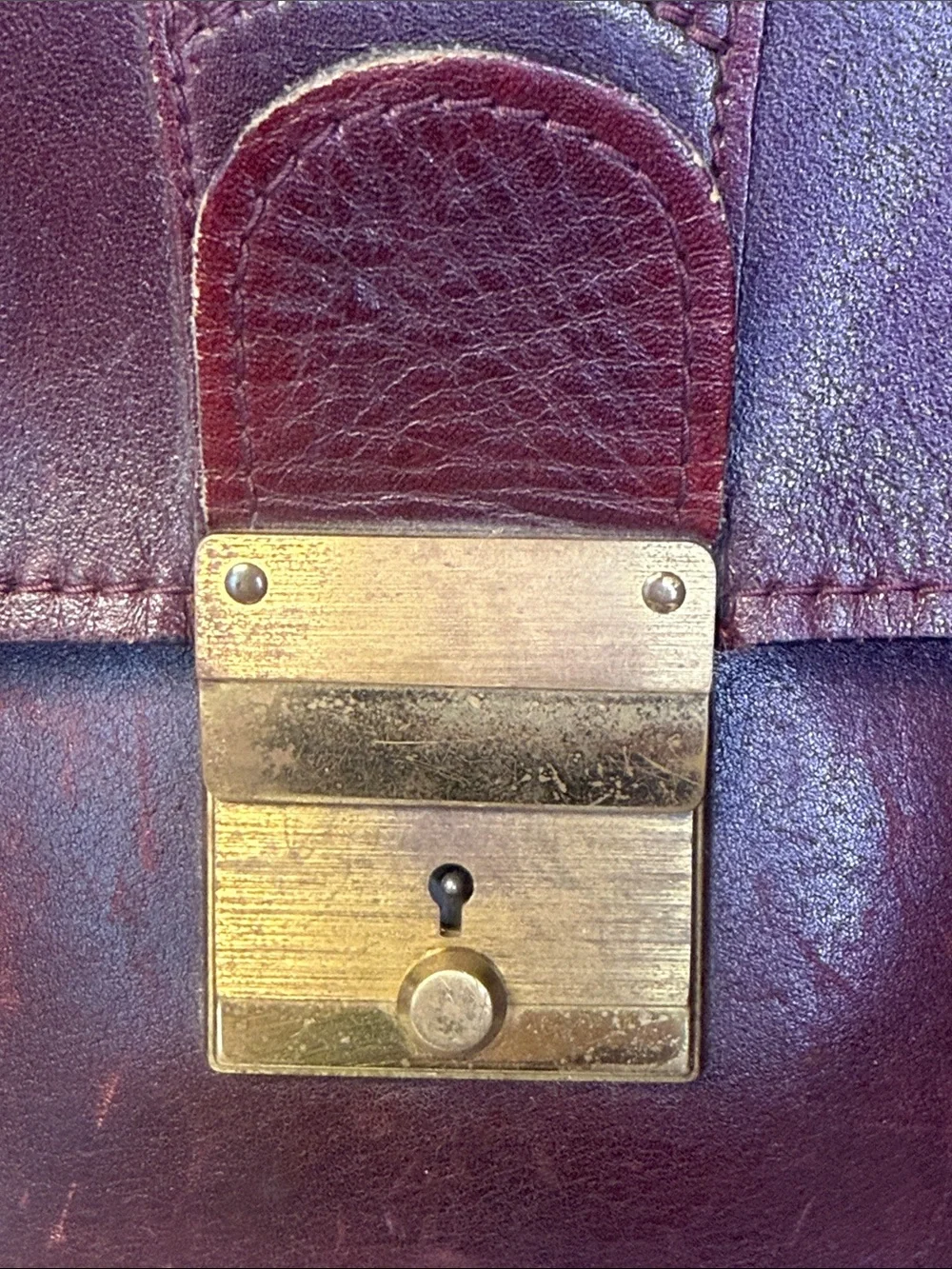 Vintage Oxblood Leather Attache Briefcase Burgundy Lawyer Portfolio 17